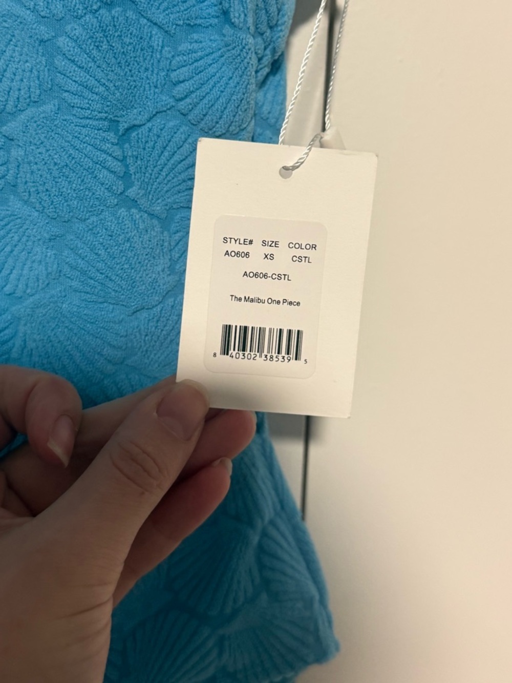 Andie Sky Blue Textured One-Piece Swimsuit - Picture 5 of 6